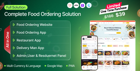 Foodigo - Multi Restaurant and Online Food Ordering System Marketplace ( Full Applications )