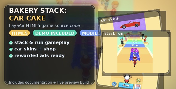 HTML5 Game :[Bakery Stack: Car Cake]