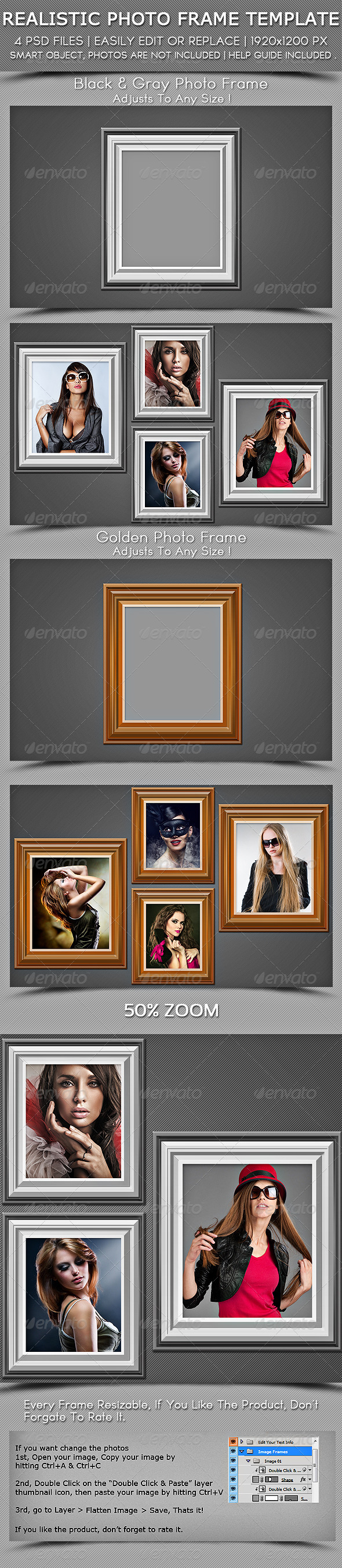 Realestic Photo Fram Template - Photo Templates Graphics