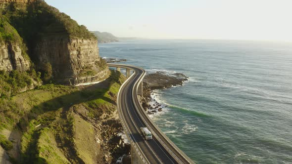 Driving Along The Coastal Sea Cliff Bridge 2