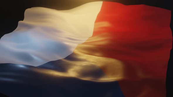 Czech Republic Flag Low Angle View