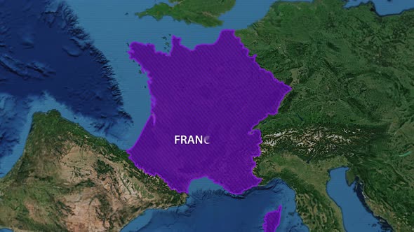 Borders of the Country of France on the Map