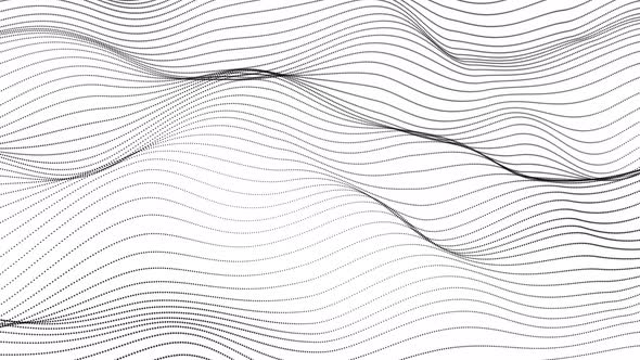 Black Color Particle Line Wave In White Background alt