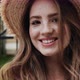 Portrait of Pretty Young Girl with Freckles on Face, wears Straw Hat. - VideoHive Item for Sale