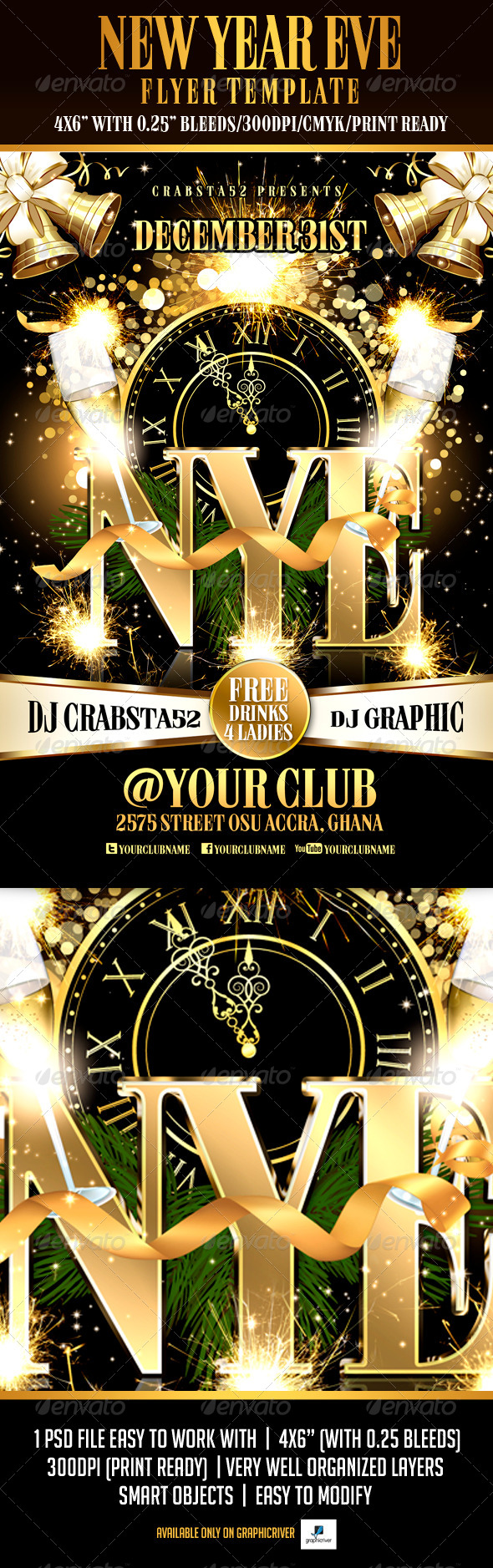 New Year Eve Flyer Template - Flyers Print Templates