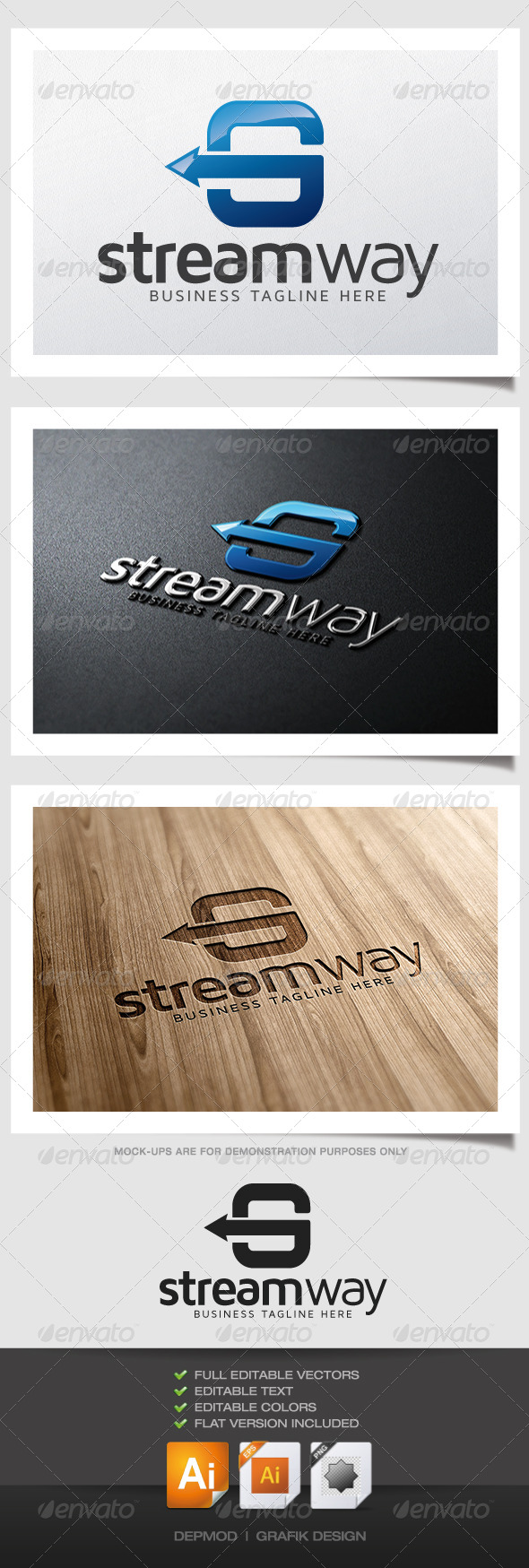 Stream Way Logo - Letters Logo Templates