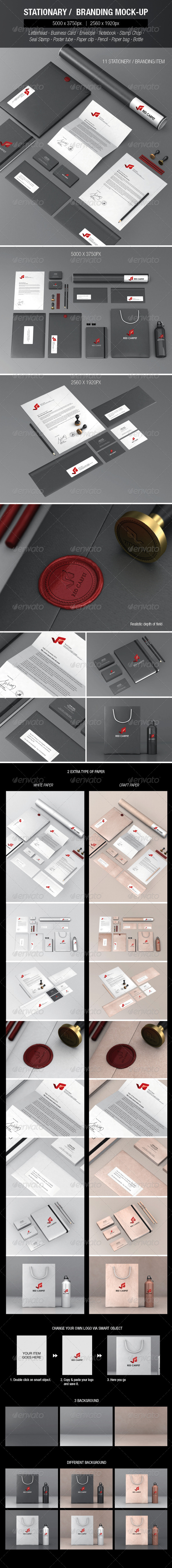 Stationery Branding Mock-ups Set 2 - Stationery Print