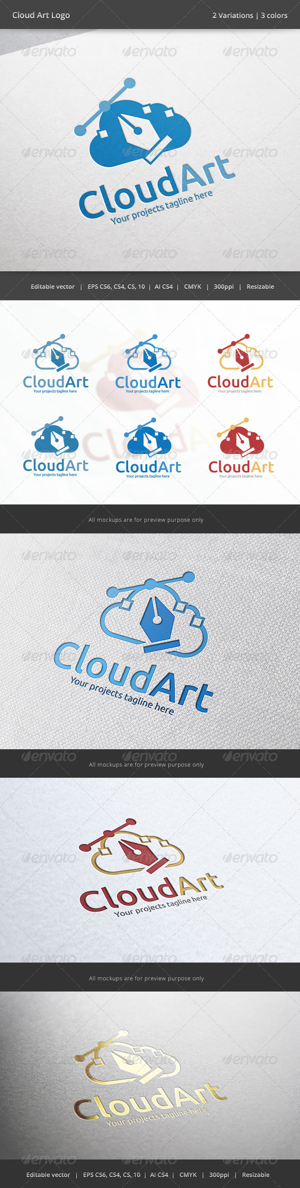 Cloud Art Logo - Objects Logo Templates