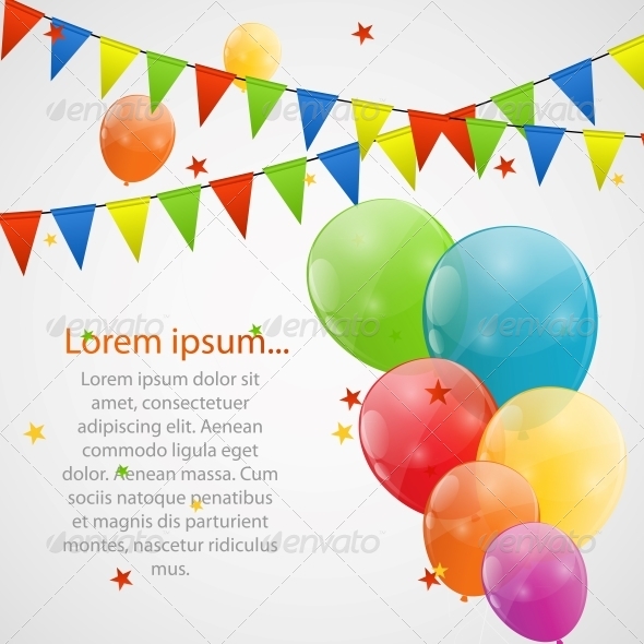 Color Glossy Balloons Background - Birthdays Seasons/Holidays