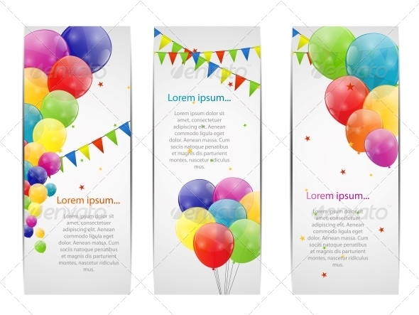 Color Glossy Balloons Background - Birthdays Seasons/Holidays