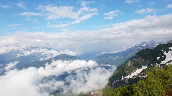 Caucasian Mountains in Early Spring From Rosa Khutor Resort in Russia