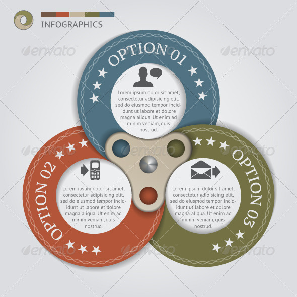 Circular Banners with 3 Options - Infographics