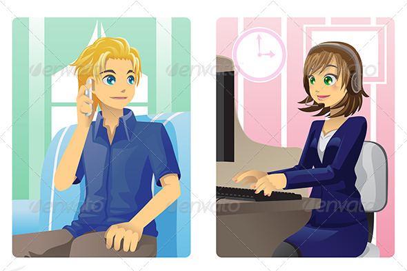 Customer Service - People Characters