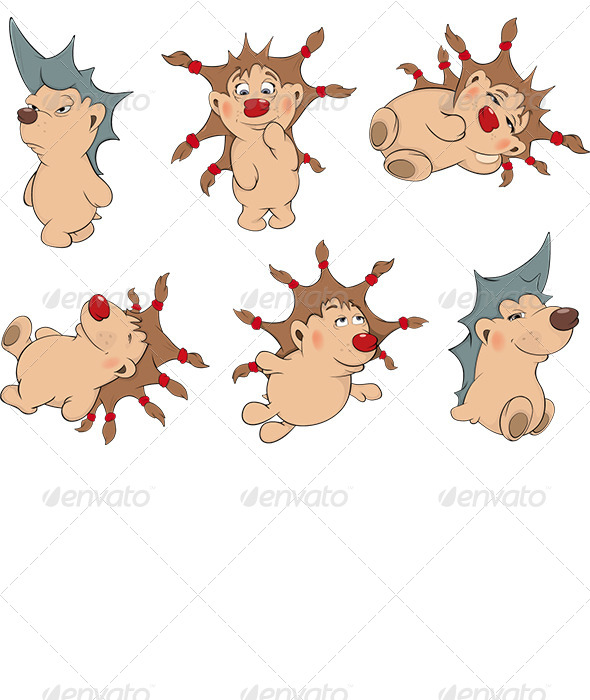 Small Hedgehogs Clip Art - Animals Characters