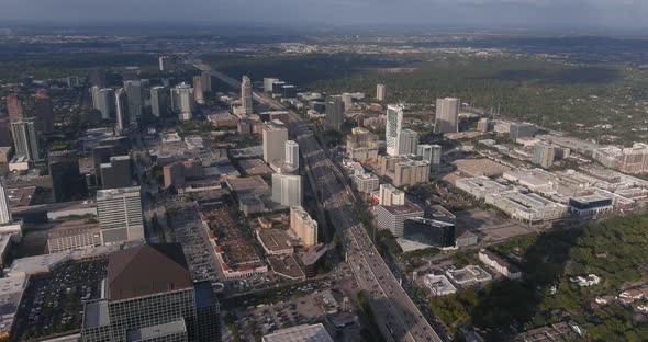 Drone view of the Galleria mall area in Houston, Texas. This video was filmed in 4k for best image q alt