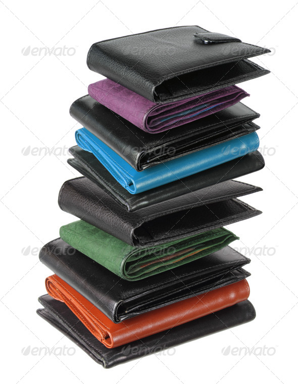Stack of Wallets - Stock Photo - Images