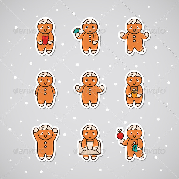 Sticker with Gingerbread - Christmas Seasons/Holidays