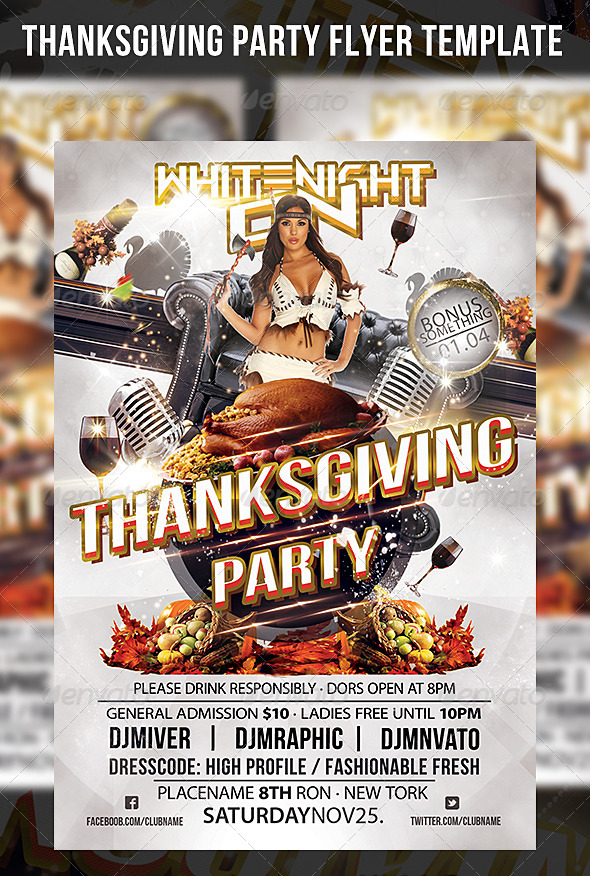 Thanksgiving Party Flyer Template By Cerceicer Graphicriver