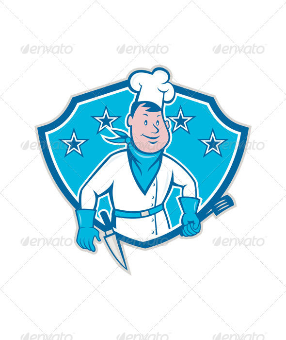 Chef Cook Star Shield - People Characters