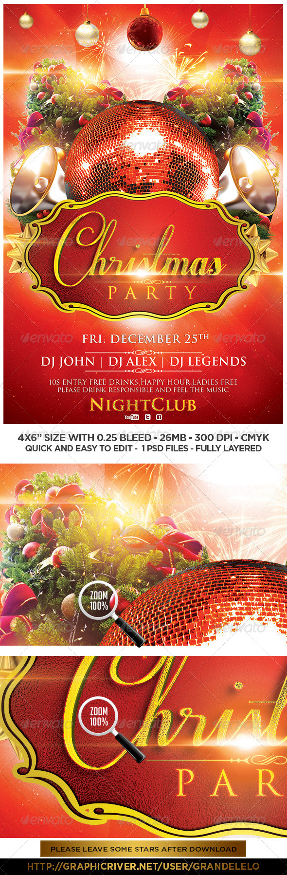 Christmas Flyer Template - Clubs & Parties Events