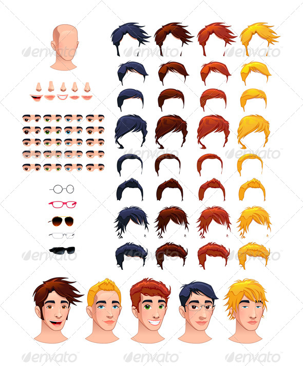 Fashion Male Avatars. - People Characters