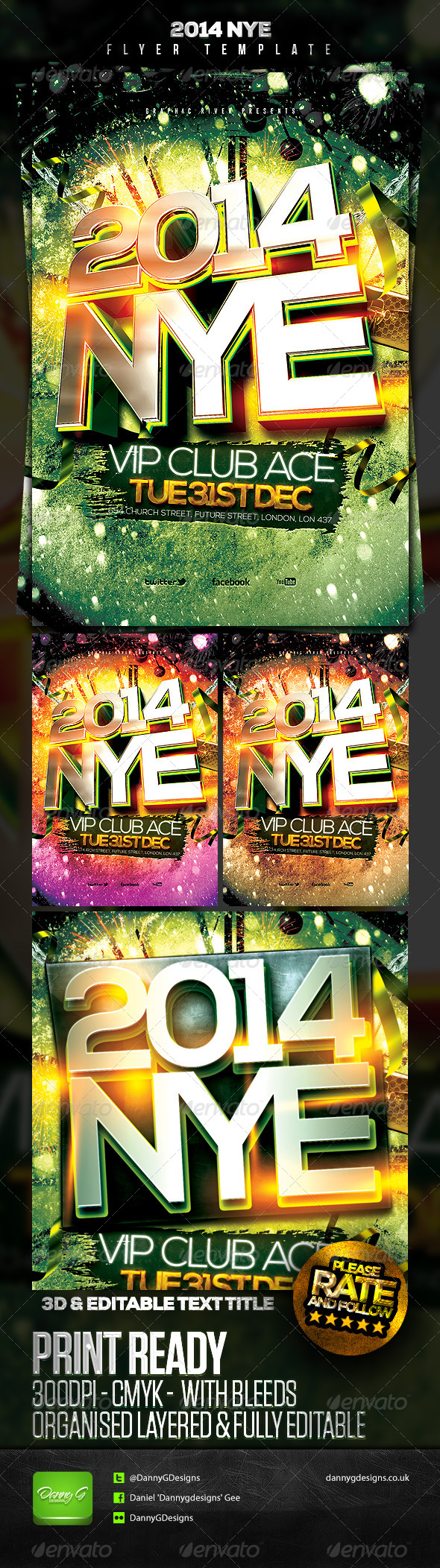 2014 NYE Flyer Template 2 - Clubs & Parties Events