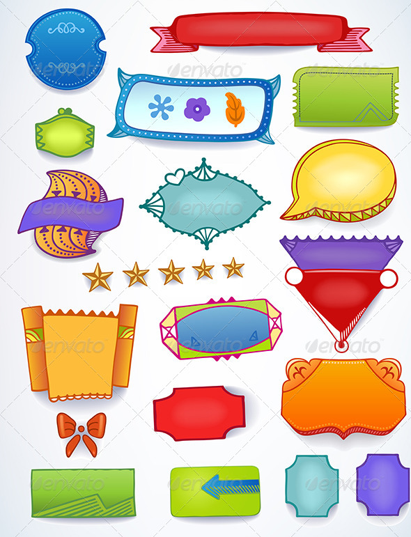 Sales Blank Promotion Set of Space Text Labels - Web Elements Vectors