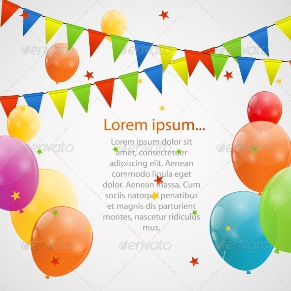 Color Glossy Balloons Background - Birthdays Seasons/Holidays