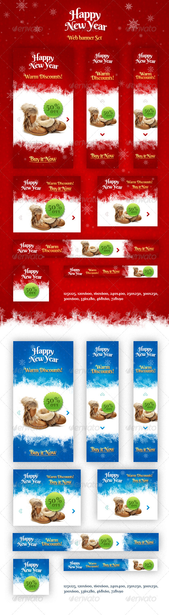 Holiday Banner Set - Banners & Ads Web Elements