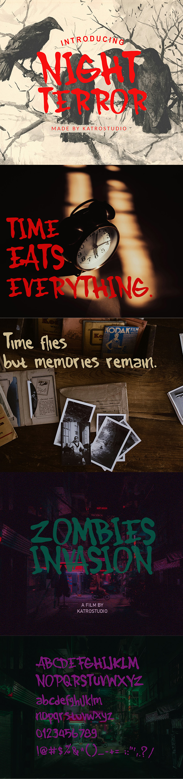 Night Terror | Ink Display Font