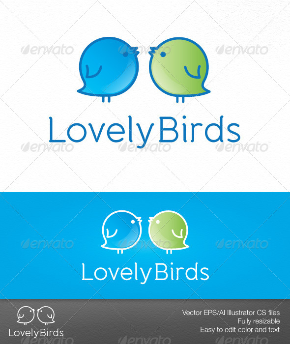 Lovely Birds - Animals Logo Templates