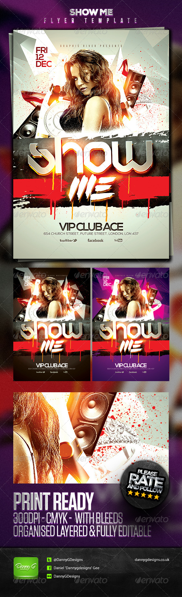 Show Me Flyer Template - Clubs & Parties Events