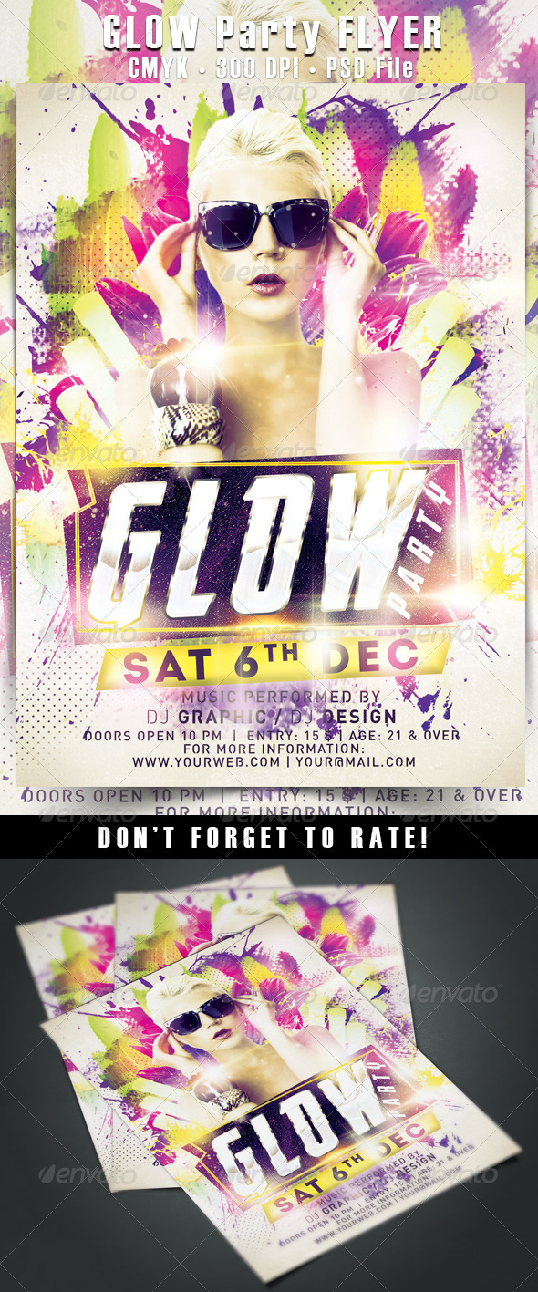 Glow Party Flyer - Events Flyers