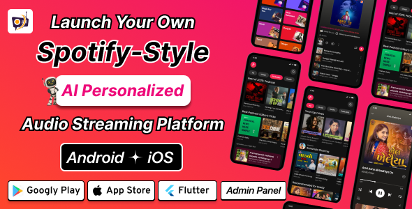 DTRadio – Spotify Clone Flutter App for Music, Radio, Podcasts & Live Events (iOS & Android)
