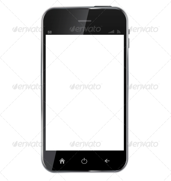 Abstract Design Realistic Mobile Phone with Blank - Computers Technology
