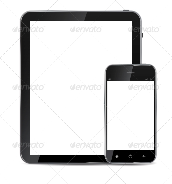 Abstract Design Realistic Mobile Phone and Tablet - Computers Technology