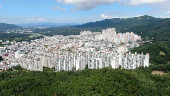 Korea Gumi City Bonggok Dong House Apartment Complex Drone