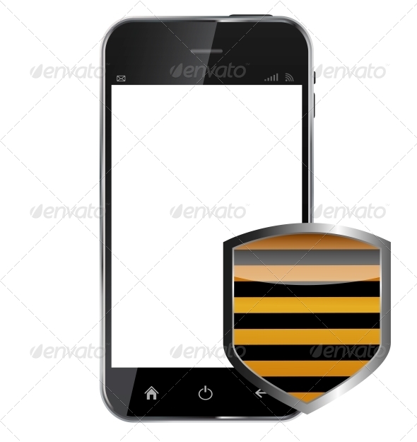 Abstract Design Realistic Mobile Phone with Protection - Computers Technology