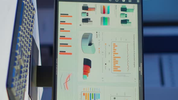 Vertical Video Financial Company with Nobody in It at Midnight alt