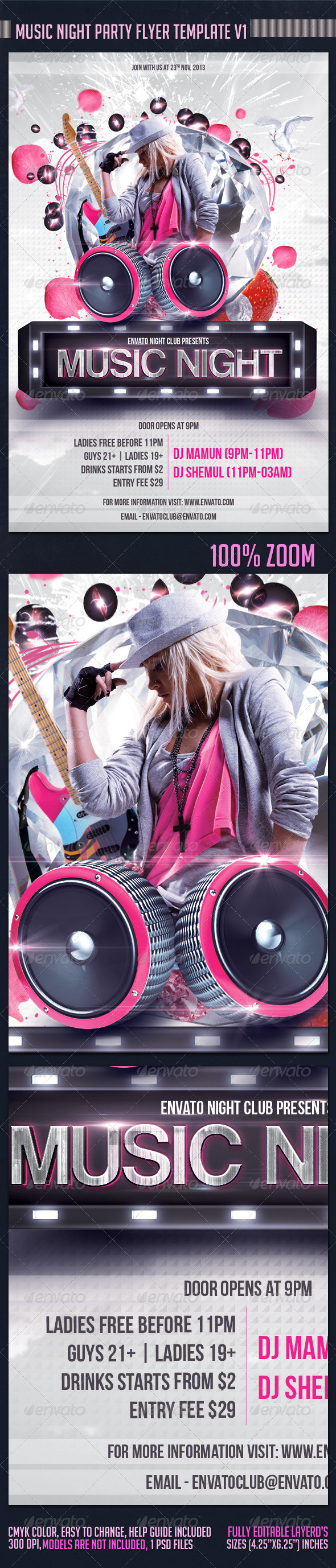 Music Night Party Flyer Template V1 - Clubs & Parties Events