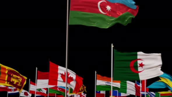 Azerbaijan Flag With World Flags In Alpha Channel