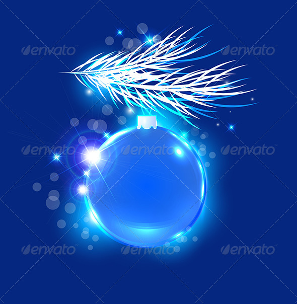 Shining Blue Ball - Christmas Seasons/Holidays