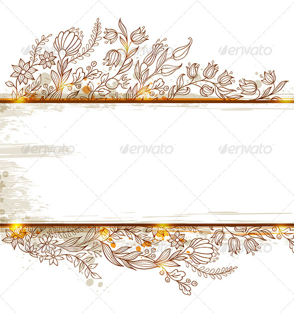 Banner with Flowers and Leaves - Flowers & Plants Nature