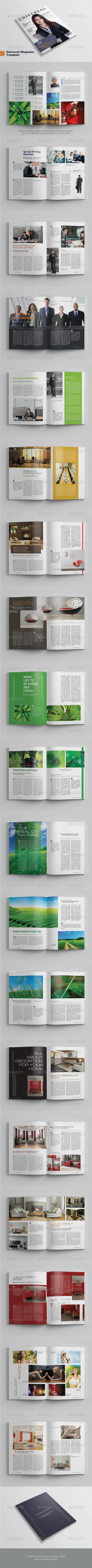 A4/Letter Universal Magazine Template - Magazines Print Templates