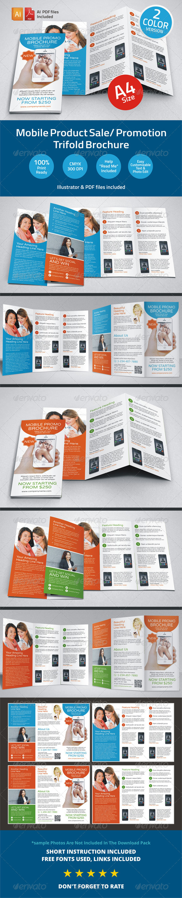 Mobile Product Sale Promotion Trifold Brochure By Jbn