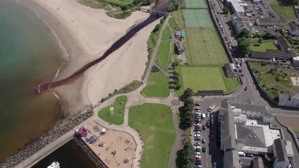Ballycastle town on the Causeway Coastal Route in County Antrim, Northern Ireland alt
