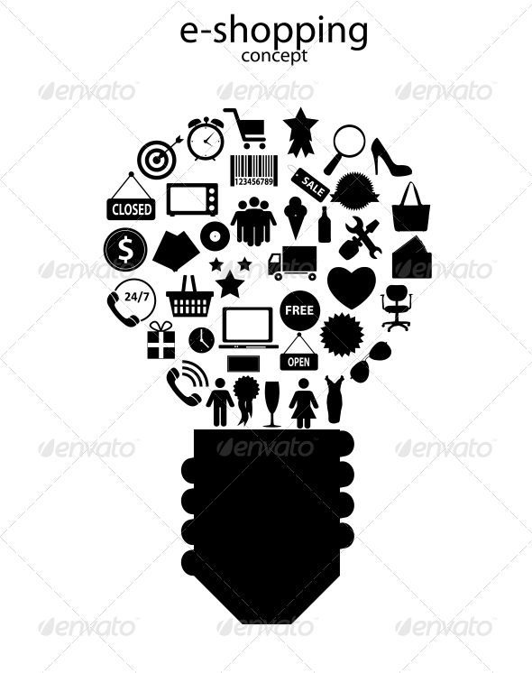 E-shopping Concept Icons - Web Technology