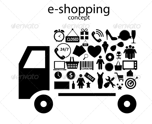 E-shopping Concept Icons - Web Technology
