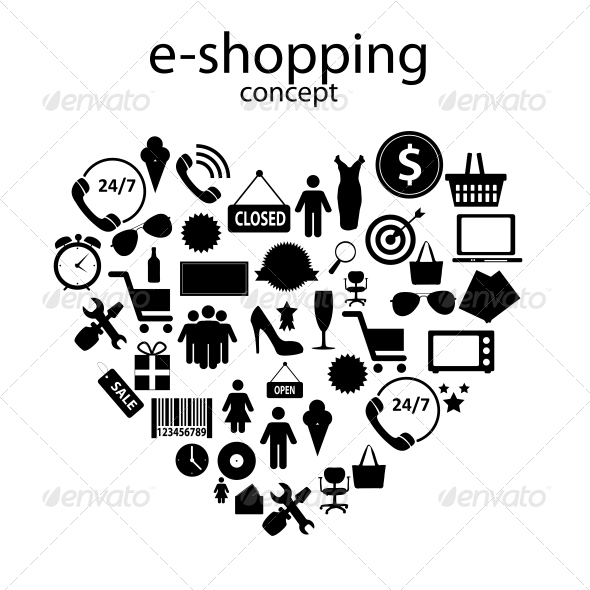 E-shopping Concept Icons - Web Technology