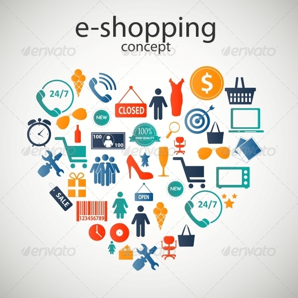 E-Shopping Concept Icons - Web Technology